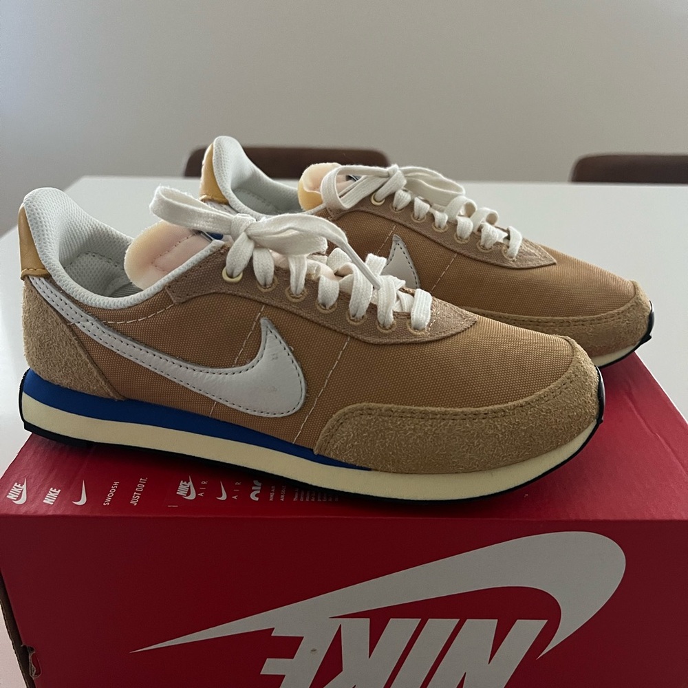Nike Tan and White Retro Sneakers